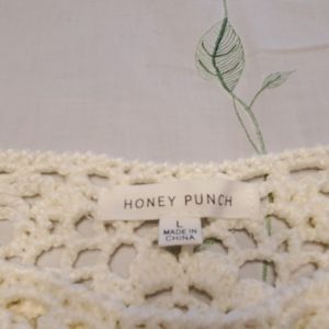 Cream color crochet long sweater